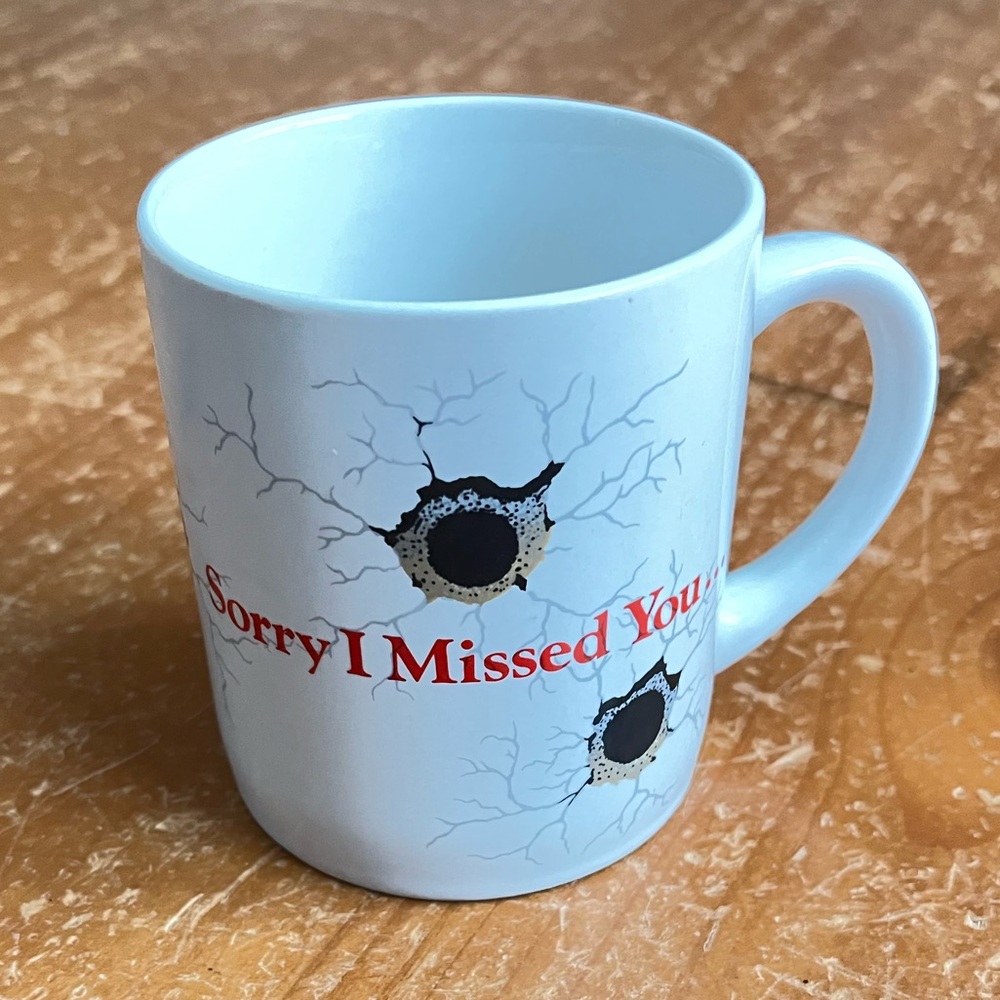 VINTAGE 1984 "SORRY I MISSED YOU" MUG